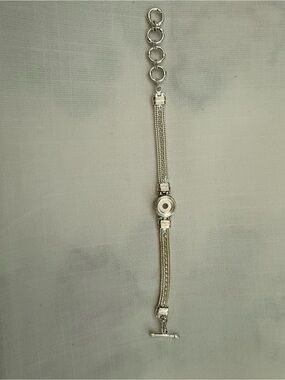 Silver Multi-Strand Snap Button Bracelet